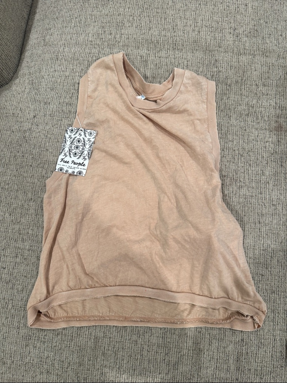 Free People Sleeveless Tank Top in Soft Beige